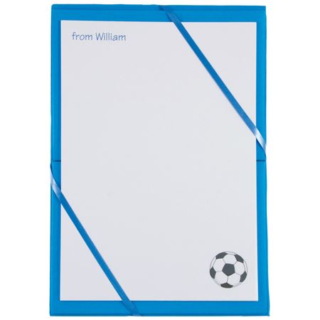 Picture of Named Notepaper - Football (Blue)