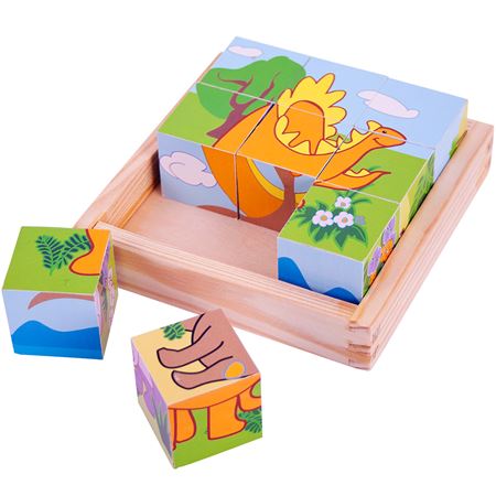 Picture of Wooden Dinosaur Cube Puzzle