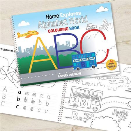 Picture of Personalised Alphabet World Colouring Book (A3)