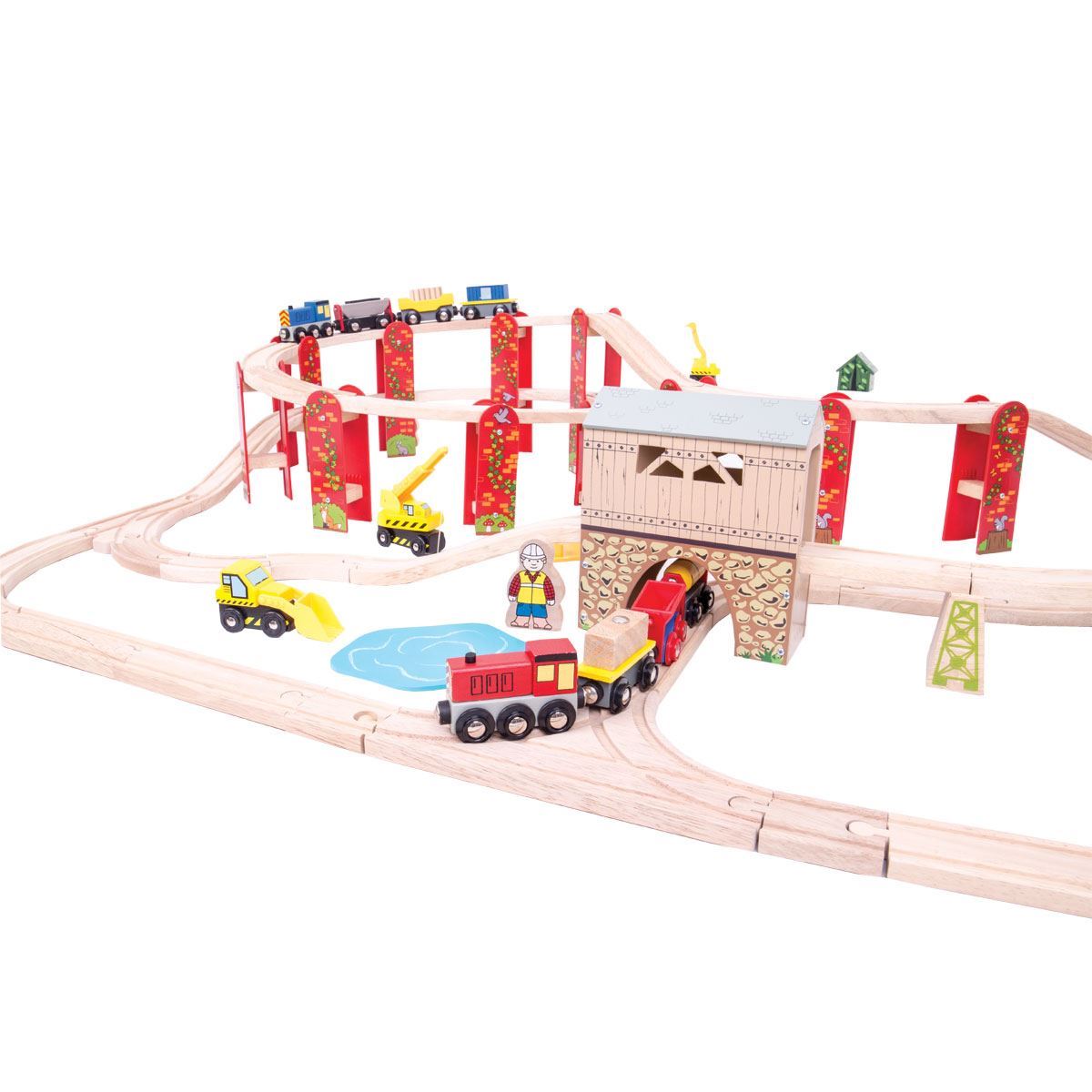 Construction Train Set Bigjigs Rail BJT019 Trainset