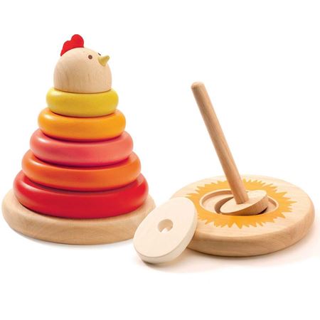 Wooden Rainbow Rings Roly Poly Toy Stacking Tower Classic Developmental /& Educational Toy for Toddlers Boys /& Girls TookyToy Penguin Wooden Stacker