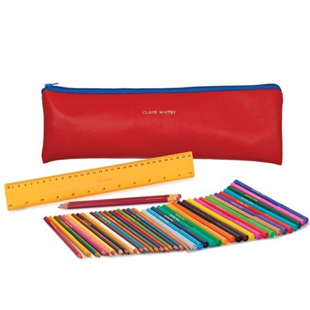 Picture of Jumbo Zipped Pencil Case Set - Red