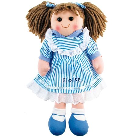 Picture of Personalised Rag Doll - Blue Stripe
