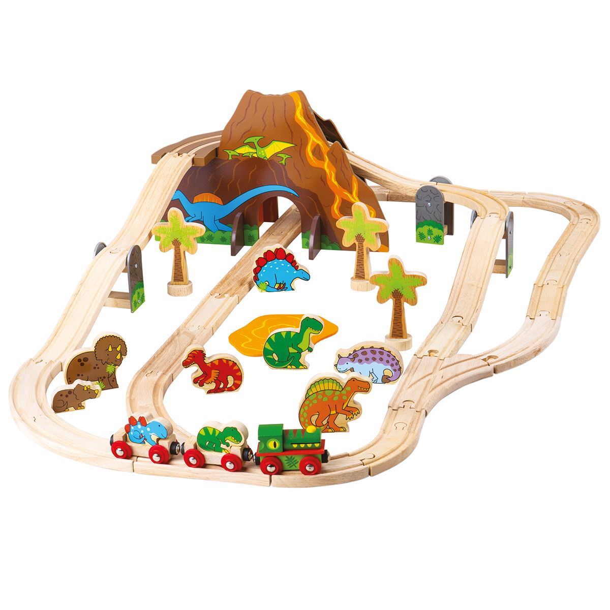 Dinosaur Train Set (49 Pieces) | Bigjigs Rail (BJT035)