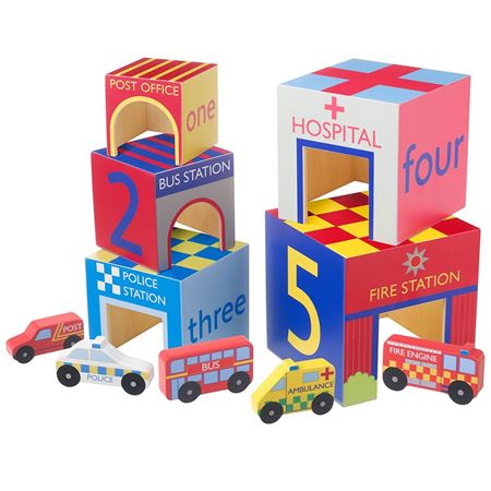 Picture of Emergency Services Wooden Stacking Cubes
