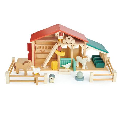 carousel wooden farm set